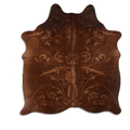 Baroque Beige On Brown Cowhide Area Rug Lootquake LLC