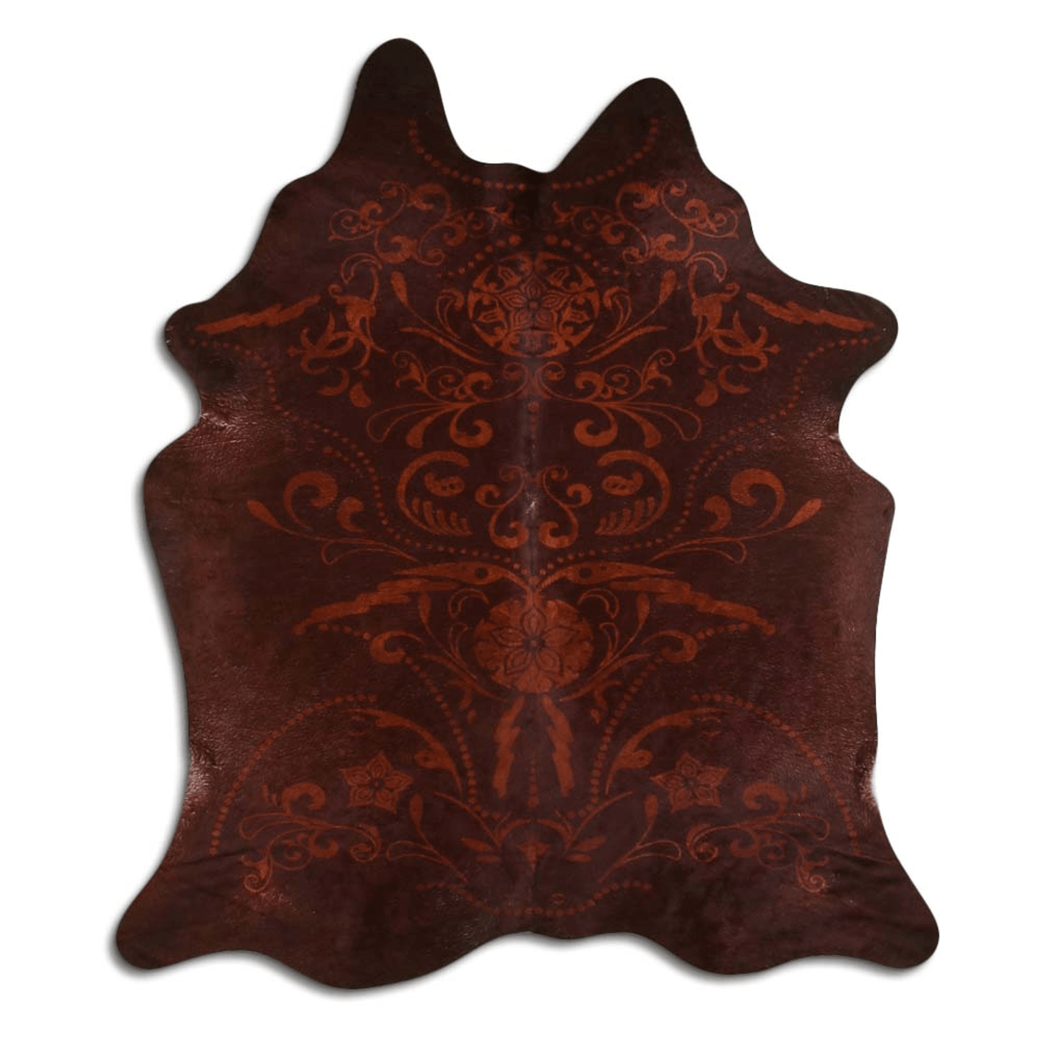Baroque Beige On Brown Cowhide Area Rug Lootquake LLC