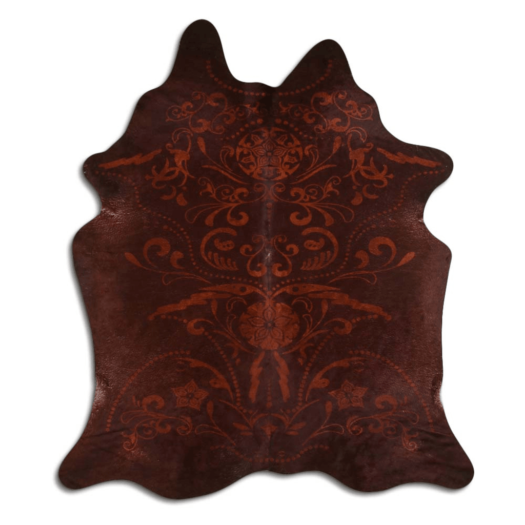 Baroque Beige On Brown Cowhide Area Rug Lootquake LLC
