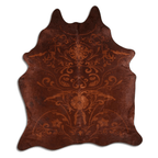 Baroque Beige On Brown Cowhide Area Rug Lootquake LLC