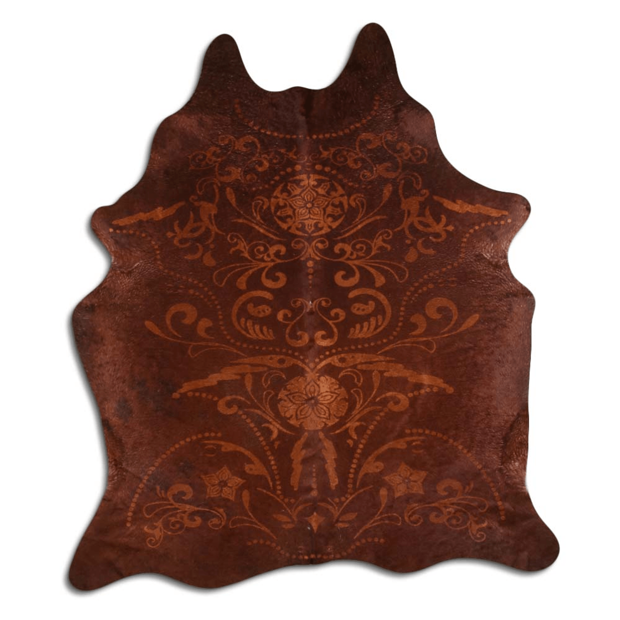 Baroque Beige On Brown Cowhide Area Rug Lootquake LLC