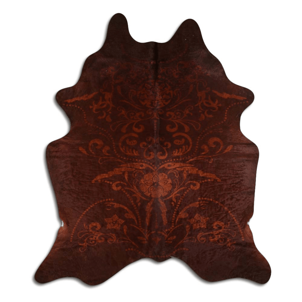 Baroque Beige On Brown Cowhide Area Rug Lootquake LLC
