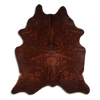 Baroque Beige On Brown Cowhide Area Rug Lootquake LLC