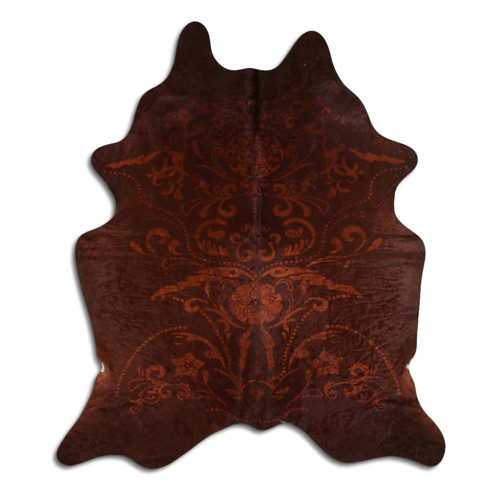 Baroque Beige On Brown Cowhide Area Rug Lootquake LLC