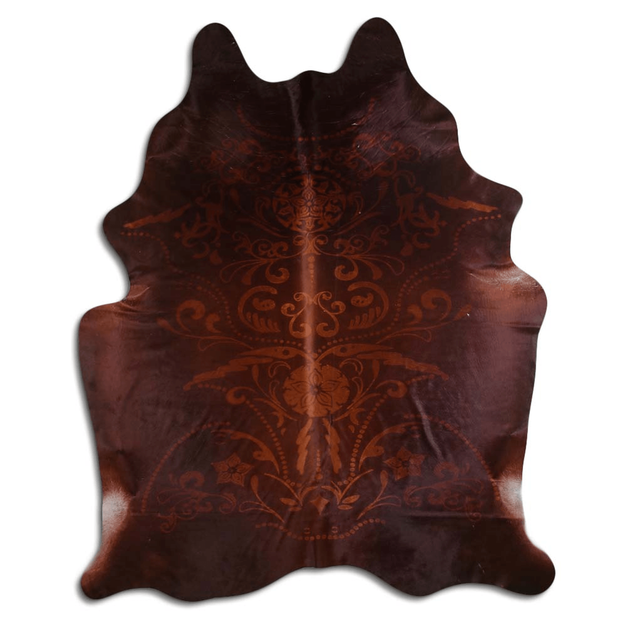 Baroque Beige On Brown Cowhide Area Rug Lootquake LLC
