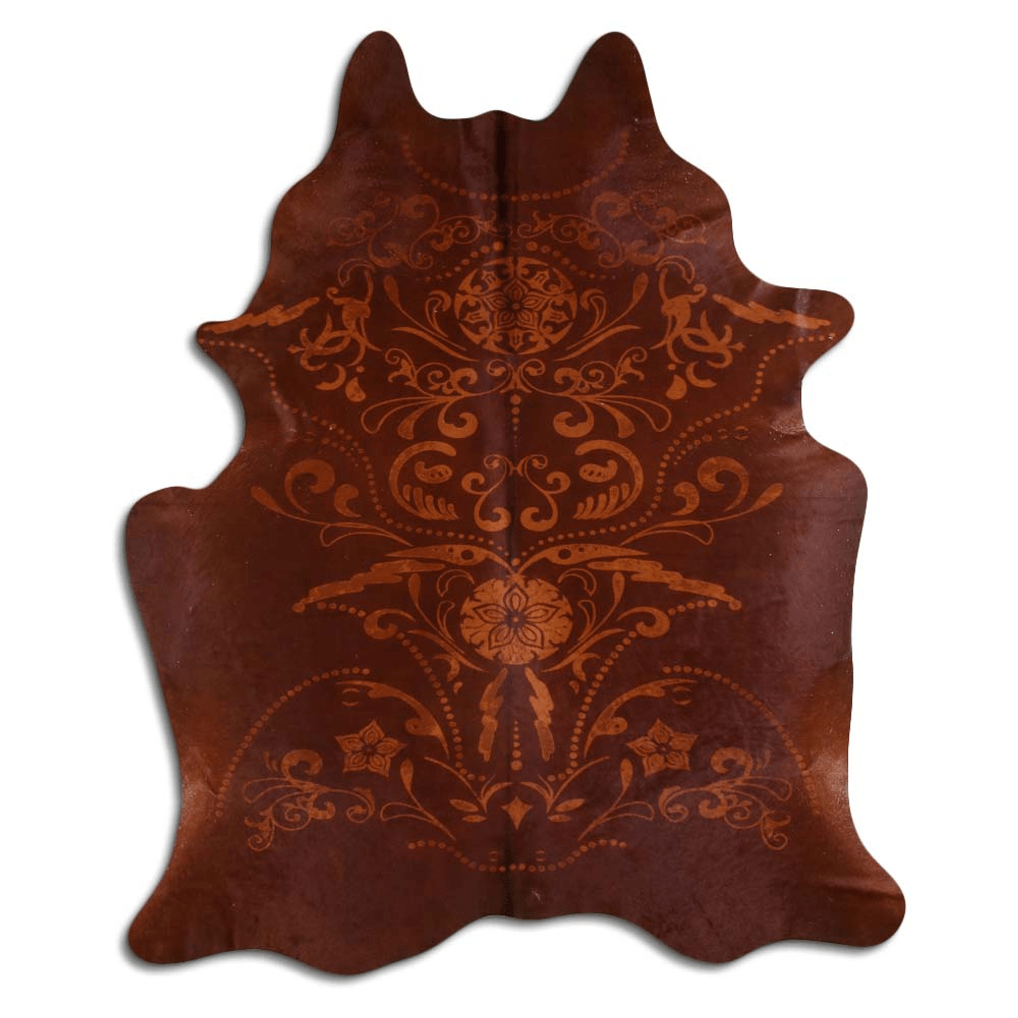 Baroque Beige On Brown Cowhide Area Rug Lootquake LLC