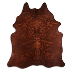 Baroque Beige On Brown Cowhide Area Rug Lootquake LLC