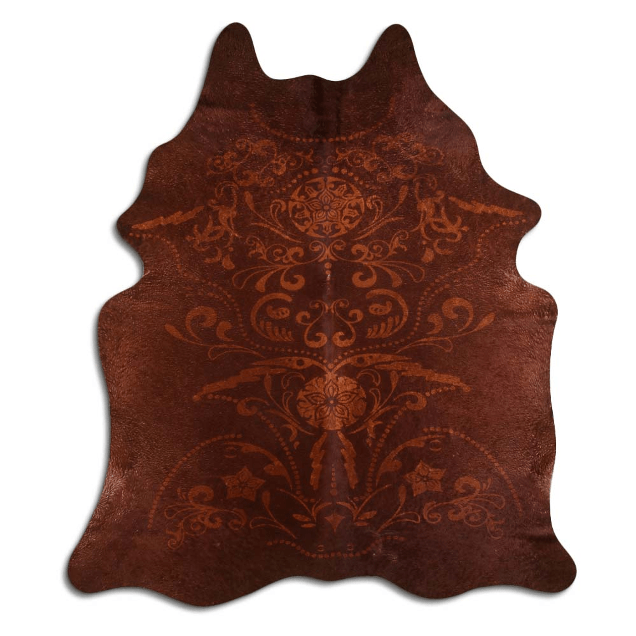 Baroque Beige On Brown Cowhide Area Rug Lootquake LLC
