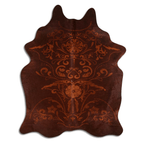 Baroque Beige On Brown Cowhide Area Rug Lootquake LLC