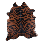 Zebra Printed Cowhide Area Rug - Natural Elegance In Camel Lootquake LLC
