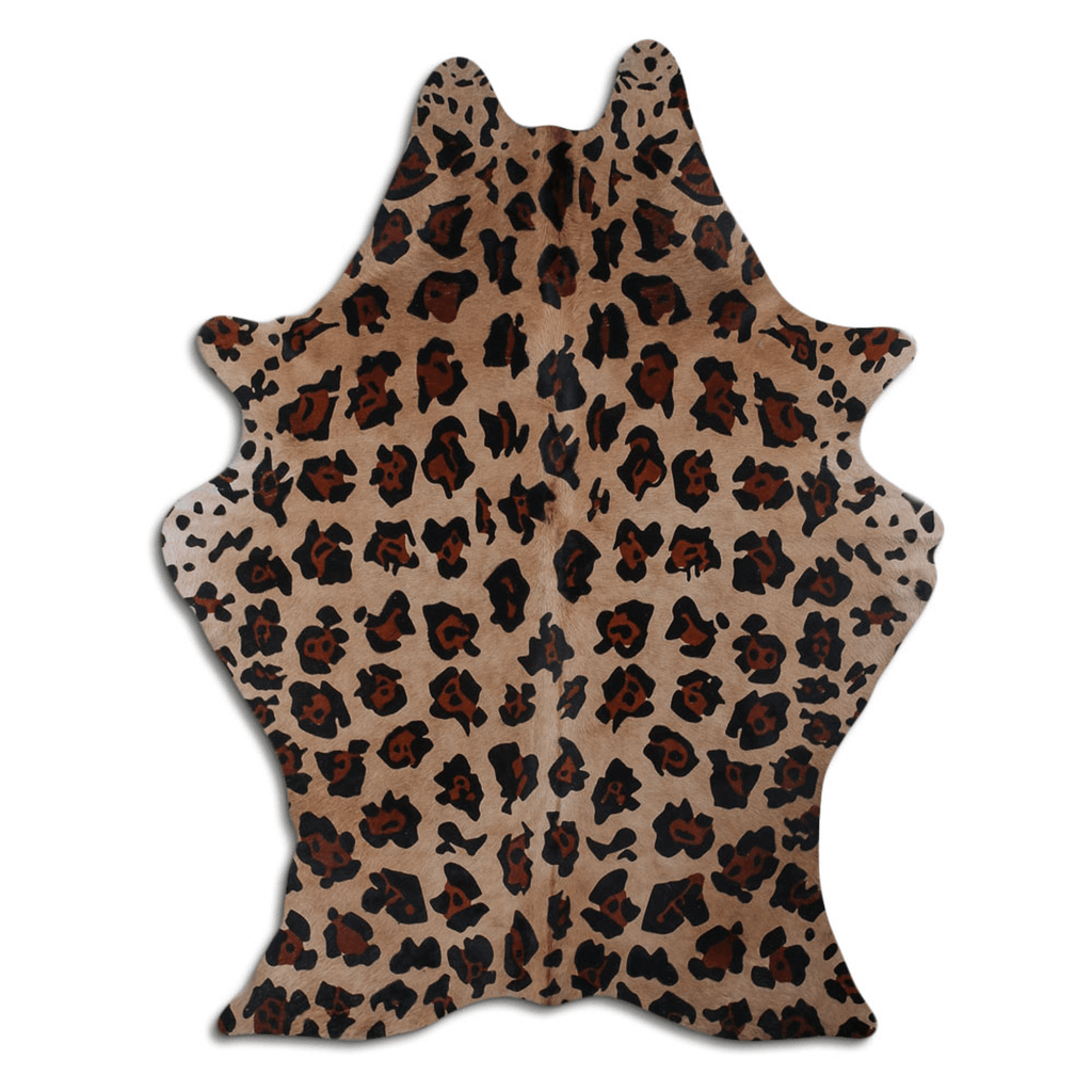 Wild Cat On Beige Cowhide Area Rug - 22-32 Square Feet Lootquake LLC