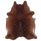 Brown Zebra Cowhide Area Rug On Beige Lootquake LLC