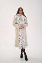 Genuine Arctic Fox Virgin Wool Wrap Coat - SJB-DIAMOND ELITES