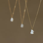 White Shell Rabbit Collar Electroplated 18K Gold Necklace Pi-Mart