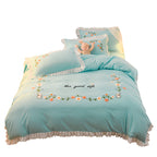 Three-piece Set On Single Bed With Wind Ruffled Duvet Cover Pi-Mart