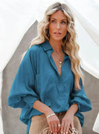 Spring And Autumn New Lapel Shirts Thin Mid Length Striped Casual Long - SJB-DIAMOND ELITES
