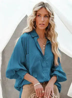 Spring And Autumn New Lapel Shirts Thin Mid Length Striped Casual Long - SJB-DIAMOND ELITES