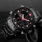 Mens Wrist Watch, Waterproof Analog Digital Watches Multifunction Stainless Steel Business Watches For Man Perfect Gift - SJB-DIAMOND ELITES