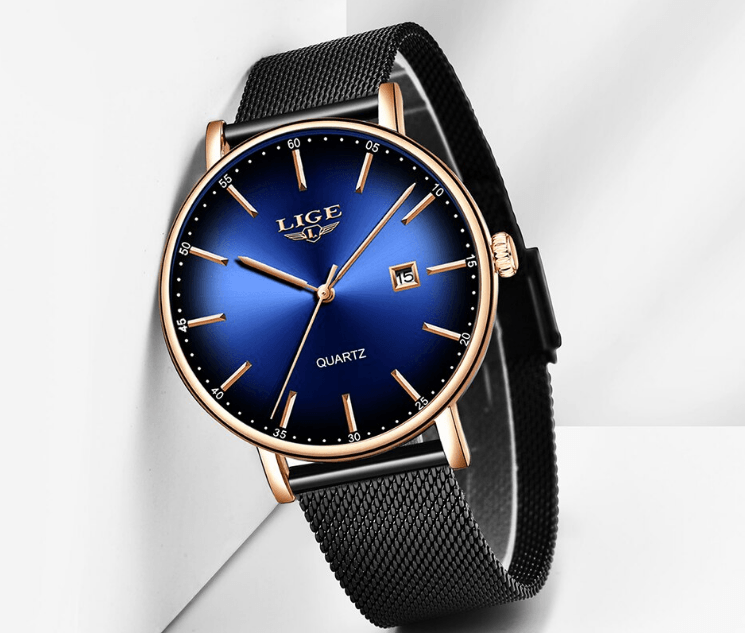 Men's Elegant  Watch With Stainless Steel Straps And Special Date Display Excellent Look Unique Design Perfect Gift Stevvex