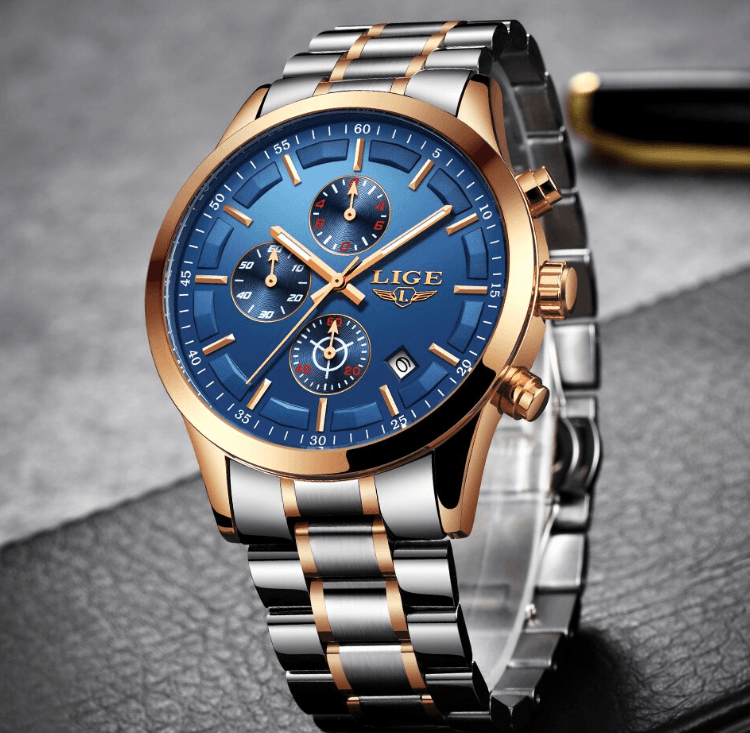 Men's Waterproof  Watch With Chronometers And Date Display Unique Design Perfect Gift Stevvex