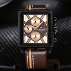 Men's Waterproof Watch With Leather Belt And Chronometers  Retro Style Unique Shape Excellent Gift - SJB-DIAMOND ELITES