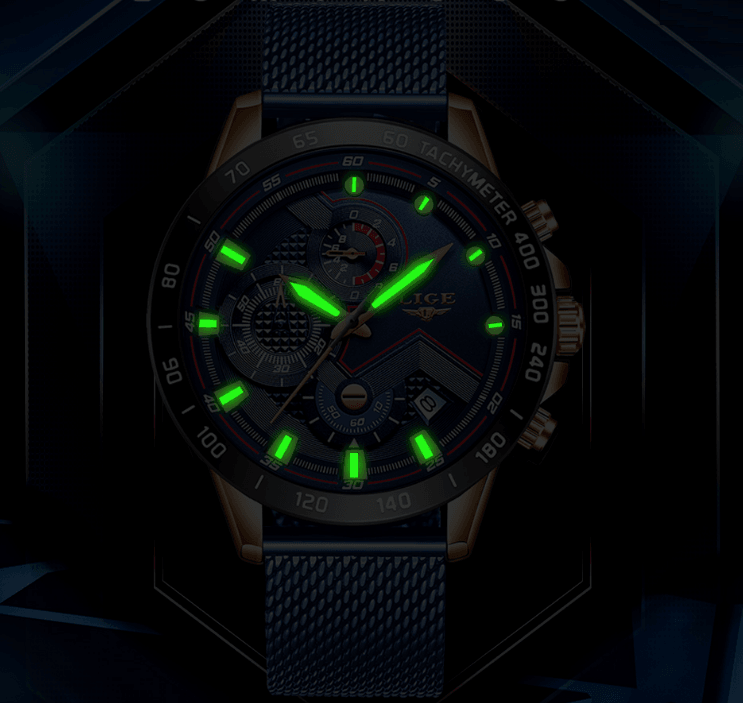 Men's Sports Waterproof Watch With  Stainless Steel Bracelet Unique Design Perfect Gift For Your Man Stevvex
