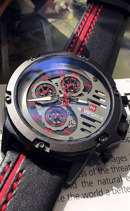 Men's  Sports Waterproof Watch With Chronometers And Leather Belt Multifunction Wristwatch Unique Design Perfect Gift - SJB-DIAMOND ELITES