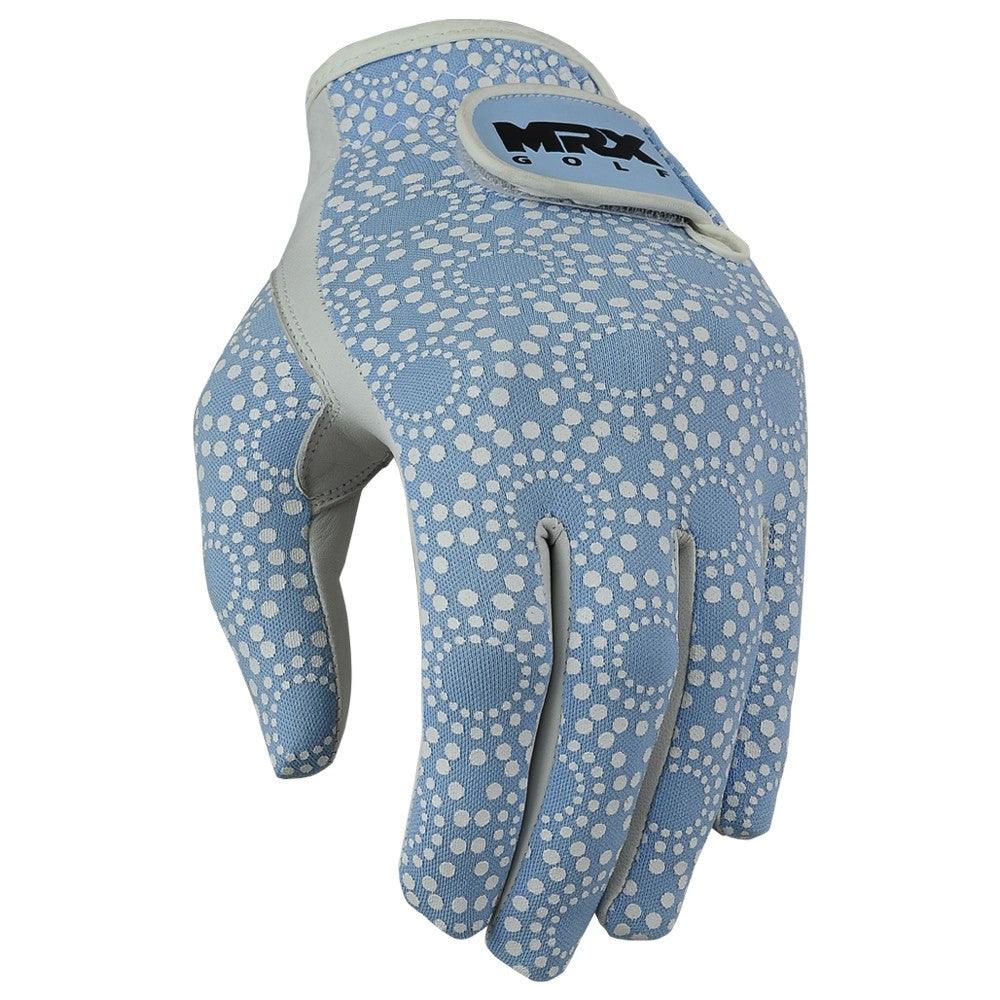 New Women's Golf Gloves Left Hand Cabretta Leather Sky Blue MRX Products