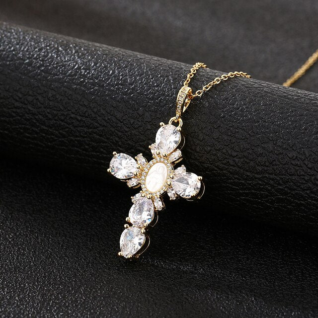 Cross Crystal Necklace - SJB-DIAMOND ELITES
