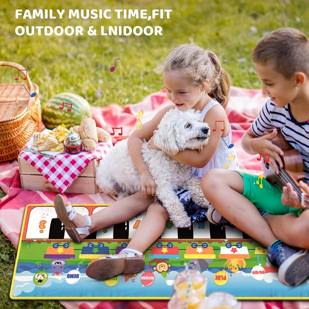 Musical Piano Mat for Kids, Floor Dance Toy with 10 Songs, 8 Animal Sounds, 5 Modes. Children'S Keyboard Blanket Music Touch Game Mat, Music Early Education Toy, Halloween Christmas Gift for Winter Lootquake LLC
