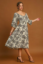 Ruffle Hem Flower Printed V-Neck Dress For Women – Floral Print Dress, Ruffle Hem V-Neck Dress, Feminine Floral Dress, Elegant V-Neck Dress, Flirty Ruffle Hem Dress