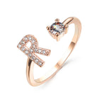 Adjustable 26 Initial Letter Ring Fashion Jewelry For Women Simple Elegant Jewelry Pi-Mart