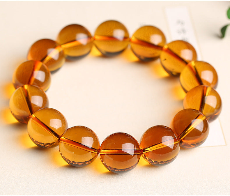 Female Kumquat Yellow Pixiu Natural Crystal Bracelet For Men And Women Pi-Mart
