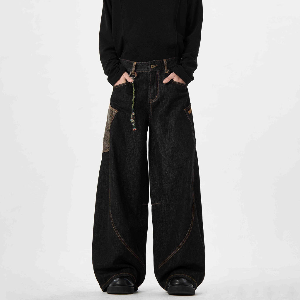 Black Jeans With Wide Legs For Men And Women Lootquake LLC
