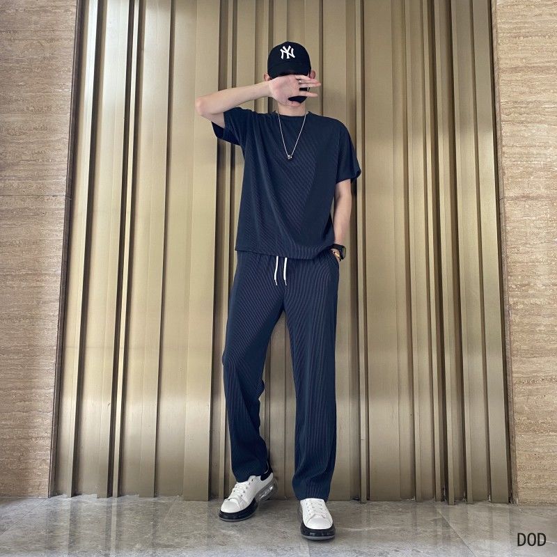 Drapey Short Sleeve Trousers Casual Two Piece Suit Lootquake LLC