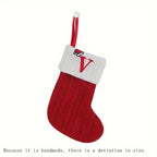1pc Knitted Christmas Socks Stocking Gift Bag - Embroidered Alphabet, Candy Design, Scene Decor, Room Decor, Home Decor, Holiday Party Decor, Festive Gift Idea for Family and Friends Lootquake LLC