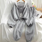 Hooded Cardigan Zipper Sports Three-piece Suit Pi-Mart