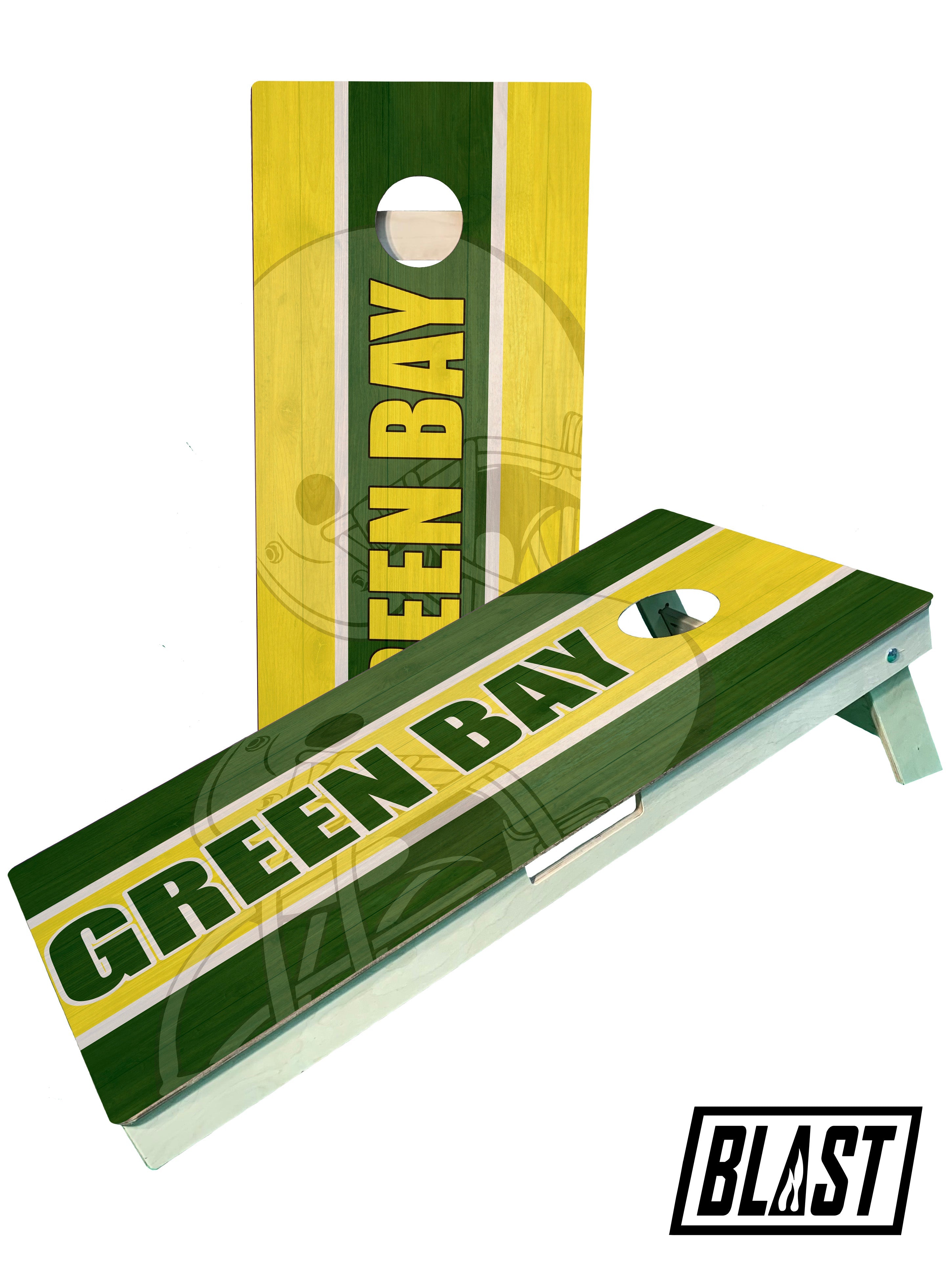 Green Bay Football Team Pro Style Cornhole Boards - SJB-DIAMOND ELITES