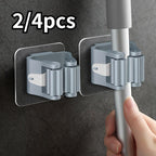 2/4PCS Home Storage Rack Bathroom Suction Hanging Pipe Traceless Hooks Wall Mounted Mop Organizer Holder Waterproof Broom Hanger Storage Rack Bathroom Suction Hanging Pipe Traceless Hooks Wall Mounted Mop Organizer Holder Stevvex