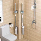 2/4PCS Home Storage Rack Bathroom Suction Hanging Pipe Traceless Hooks Wall Mounted Mop Organizer Holder Waterproof Broom Hanger Storage Rack Bathroom Suction Hanging Pipe Traceless Hooks Wall Mounted Mop Organizer Holder Stevvex