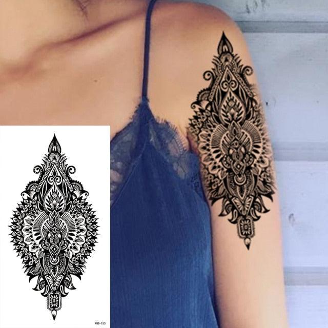 25 Sheets Flower Rose Luxury Tattoos Waterproof Temporary Sticker 3D Rose Flower Tattoos Body Art Arm Fake Tatoo For Womens Stevvex