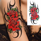 25 Sheets Flower Rose Luxury Tattoos Waterproof Temporary Sticker 3D Rose Flower Tattoos Body Art Arm Fake Tatoo For Womens Stevvex