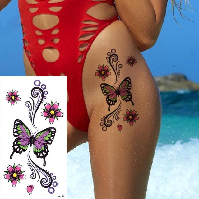 25 Sheets Flower Rose Luxury Tattoos Waterproof Temporary Sticker 3D Rose Flower Tattoos Body Art Arm Fake Tatoo For Womens Stevvex