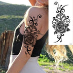 25 Sheets Flower Rose Luxury Tattoos Waterproof Temporary Sticker 3D Rose Flower Tattoos Body Art Arm Fake Tatoo For Womens Stevvex