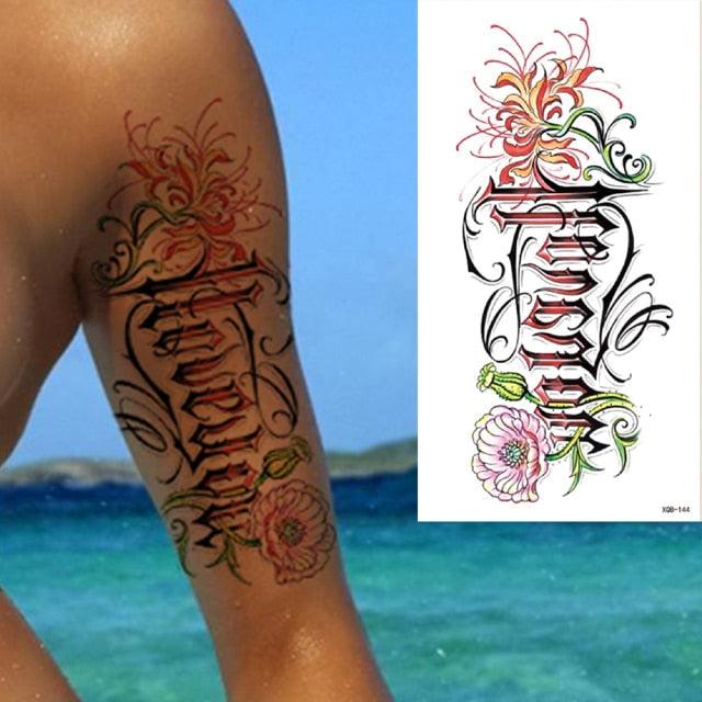 25 Sheets Flower Rose Luxury Tattoos Waterproof Temporary Sticker 3D Rose Flower Tattoos Body Art Arm Fake Tatoo For Womens Stevvex