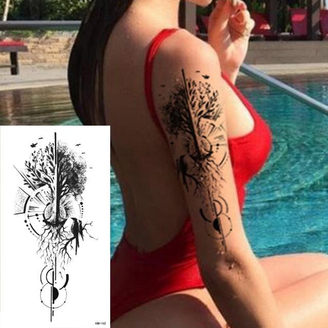 25 Sheets Flower Rose Luxury Tattoos Waterproof Temporary Sticker 3D Rose Flower Tattoos Body Art Arm Fake Tatoo For Womens Stevvex