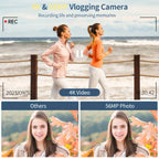 4K Digital Camera for Photography Auto-Focus 56MP Vlogging Camera, Support 16X Digital Zoom 3 Inch 180° Flip Screen, Comes with 52mm Wide Angle & Macro Lens and 32G Memory Card a 1500mAH Battery Lootquake LLC