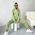 Hooded Pocket Sweatshirt Suit Two-piece Set Pi-Mart