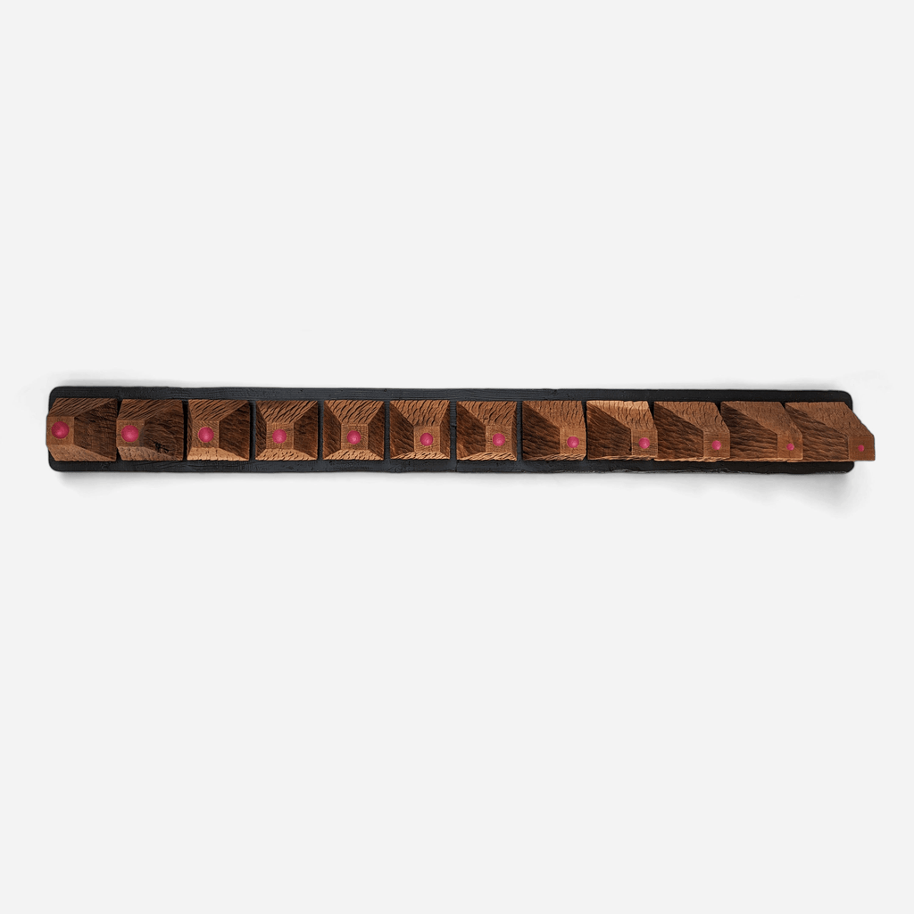 Handcrafted Wooden Pyramid Wall Sculpture