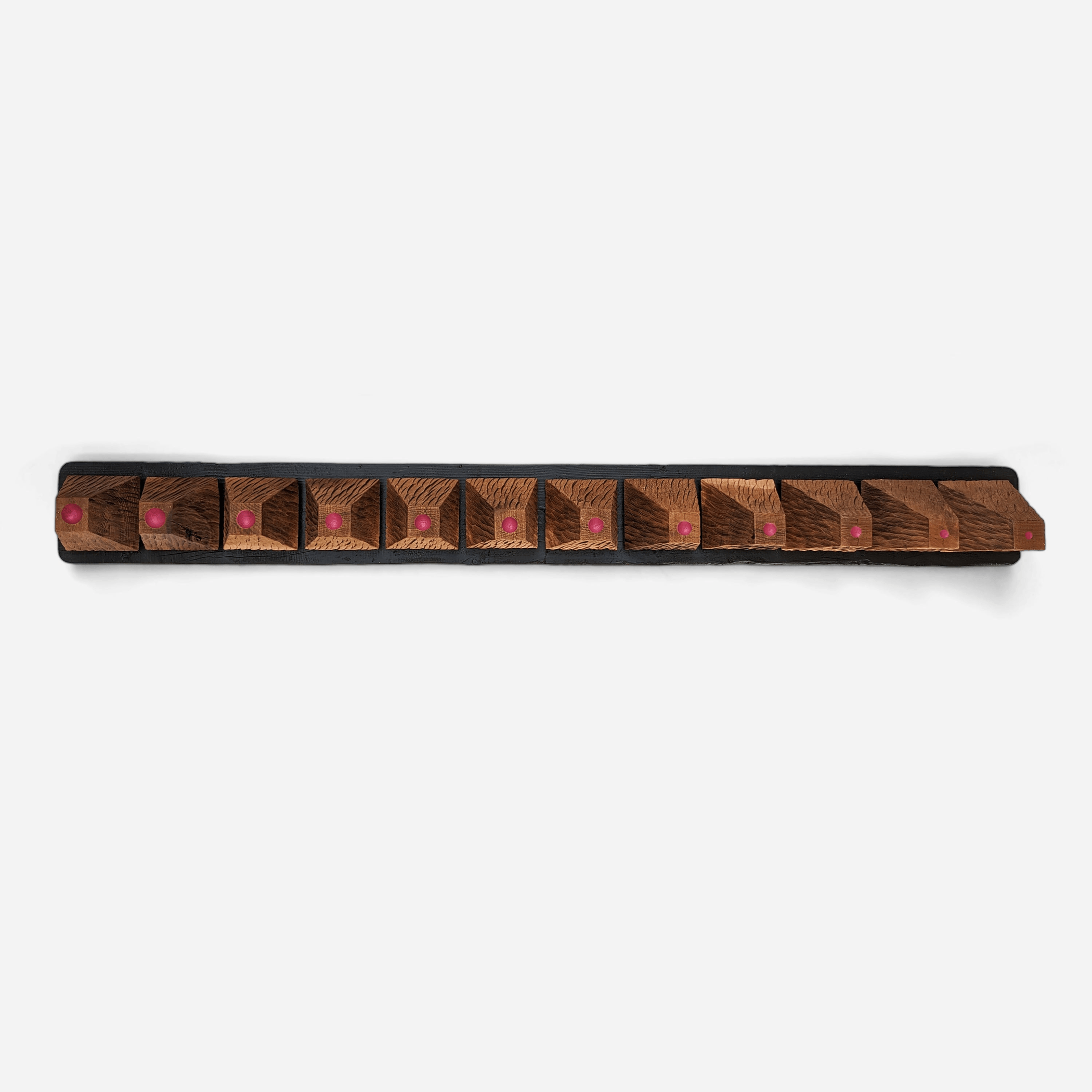Handcrafted Wooden Pyramid Wall Sculpture